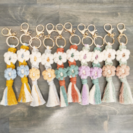 Macrame flower Keyring